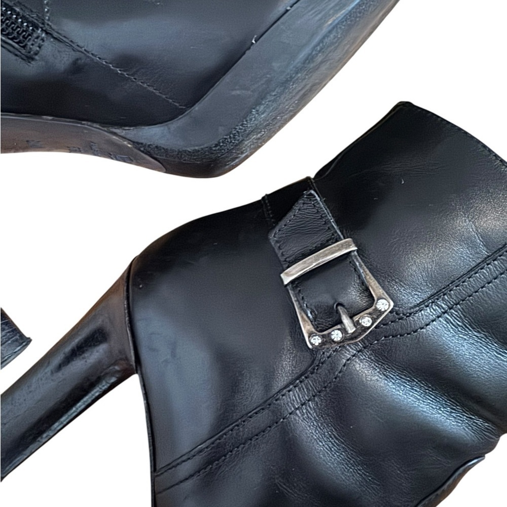 Vintage Y2K Via Spiga Black Leather Ankle Boots - Picture 5 of 6